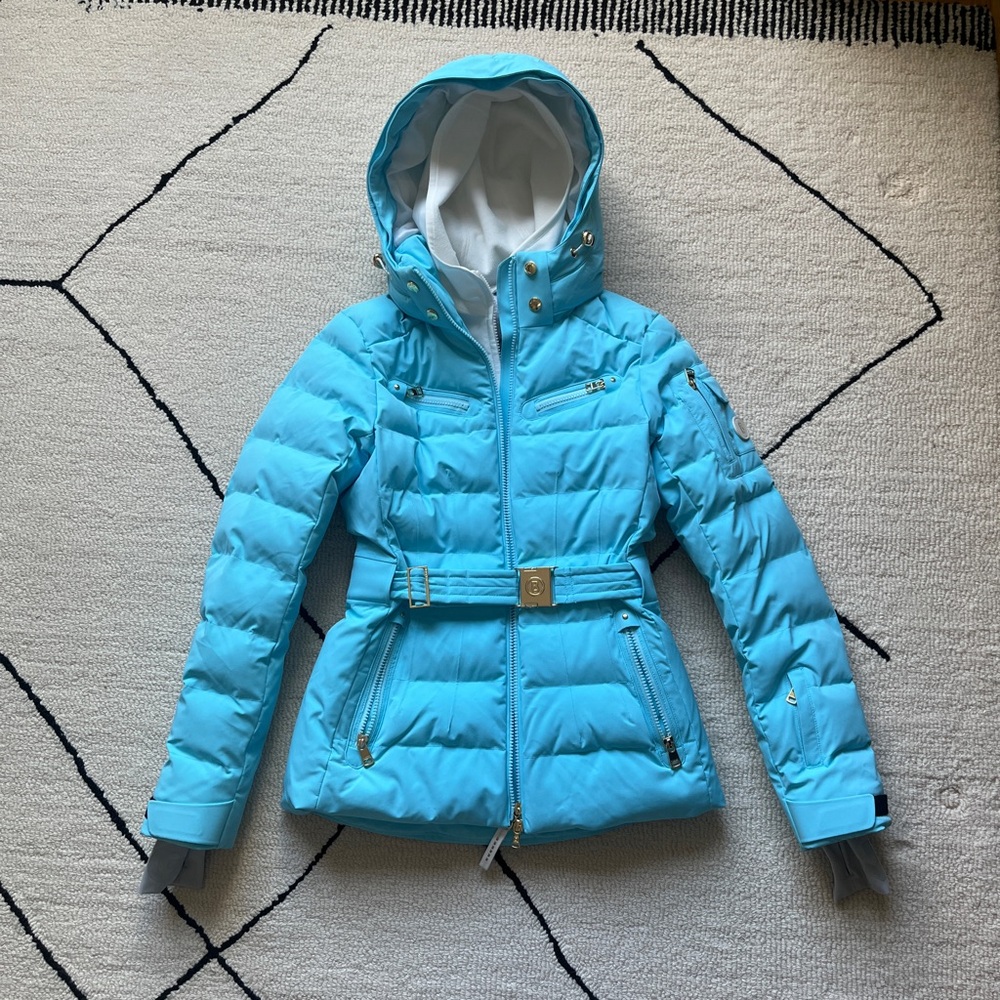Bogner Ellya Sky Blue Hooded Ski Jacket XS